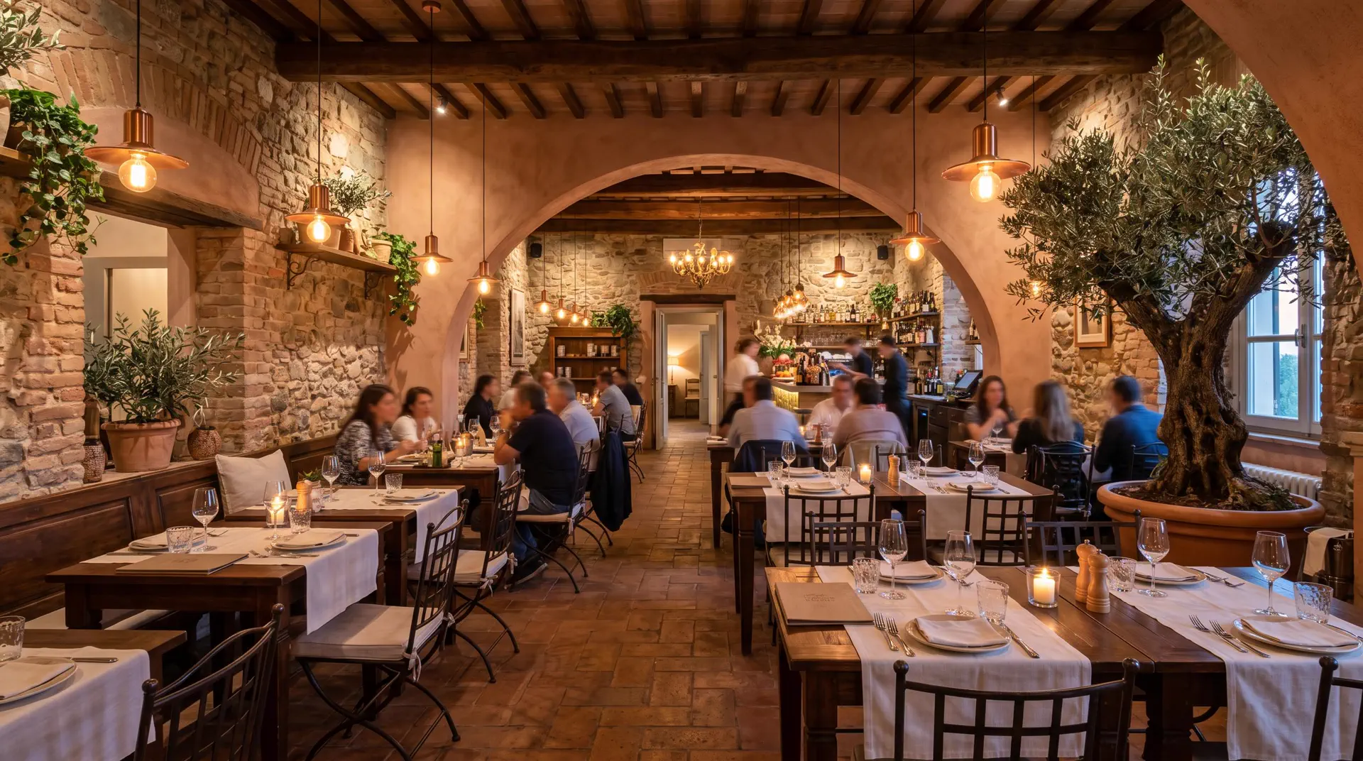 Intérieur chaleureux du Restaurant Mani